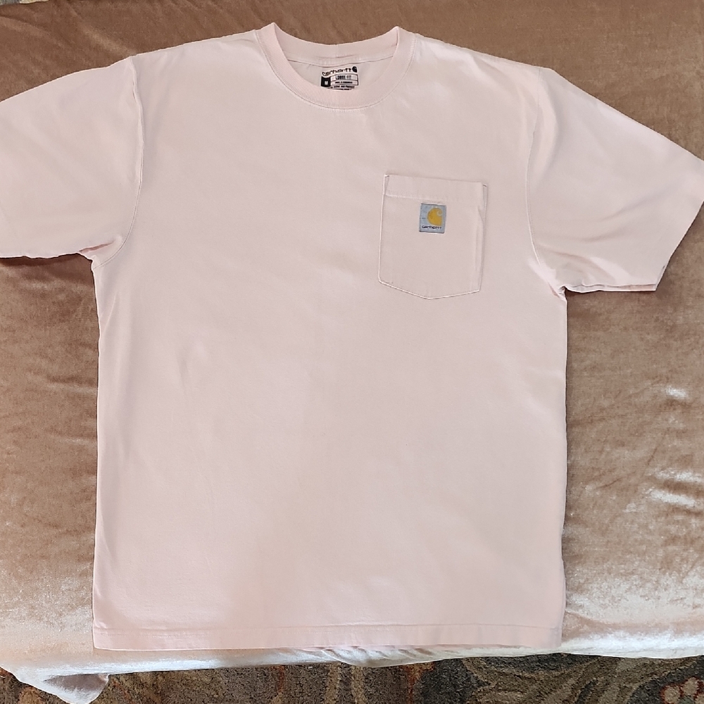 2 PACK Carhartt Men's Classic Light Pink And Light Purple Tee with Pocket